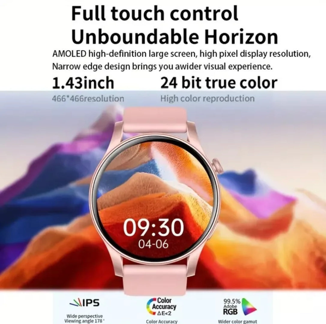 Elegant Smart Watch For Fitness, Calls, Texts, and More! Long Lasting Battery